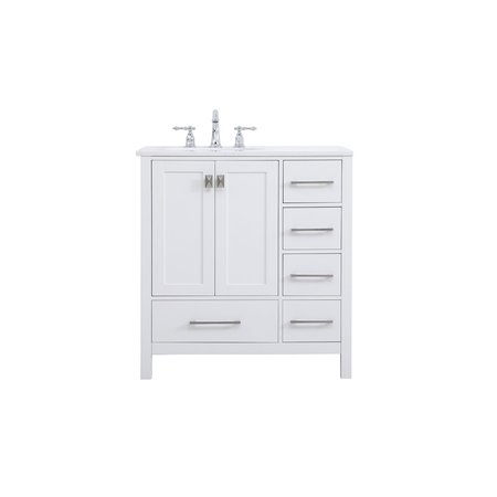 ELEGANT DECOR 32 Inch Single Bathroom Vanity In White VF18832WH